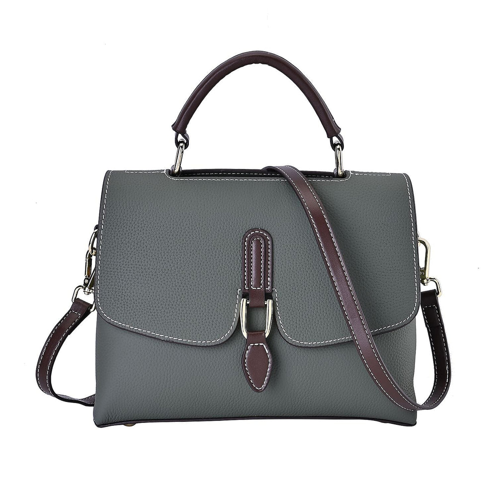 New Fall Collection- Genuine Leather Crossbody Bag with Shoulder Strap -  Olive