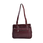 One Time Closeout Deal - Genuine Leather Crossbody Bag - Burgundy