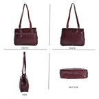 One Time Closeout Deal - Genuine Leather Crossbody Bag - Burgundy