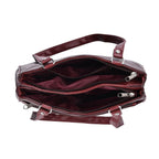 One Time Closeout Deal - Genuine Leather Crossbody Bag - Burgundy