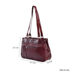 One Time Closeout Deal - Genuine Leather Crossbody Bag - Burgundy