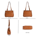 One Time Closeout Deal - Genuine Leather Crossbody Bag  - Tan