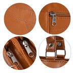 One Time Closeout Deal - Genuine Leather Crossbody Bag  - Tan