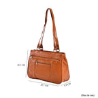 One Time Closeout Deal - Genuine Leather Crossbody Bag  - Tan