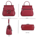 Genuine Leather Crossbody Bag (Size 25x11x22 cm) - Burgundy