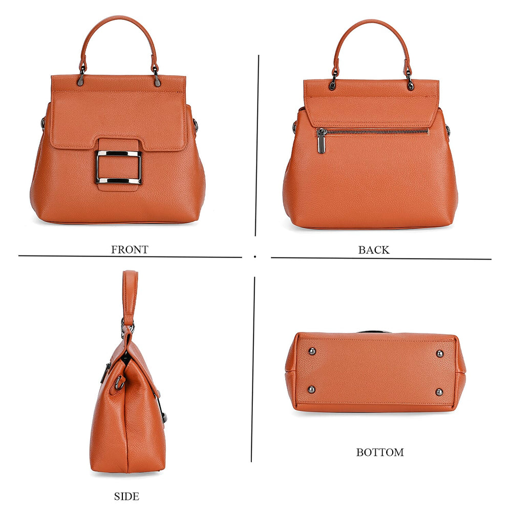 Genuine Leather Crossbody Bag (Size 25x11x22 cm) - Tan
