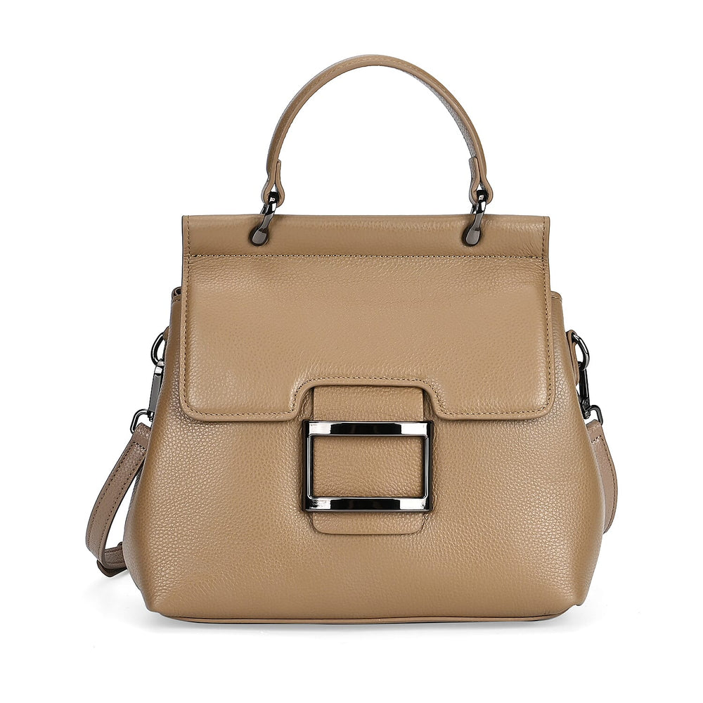 Genuine Leather Crossbody Bag (Size 25x11x22 cm) - Beige