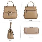 Genuine Leather Crossbody Bag (Size 25x11x22 cm) - Beige