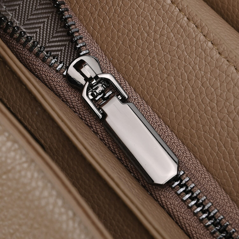 Genuine Leather Crossbody Bag (Size 25x11x22 cm) - Beige