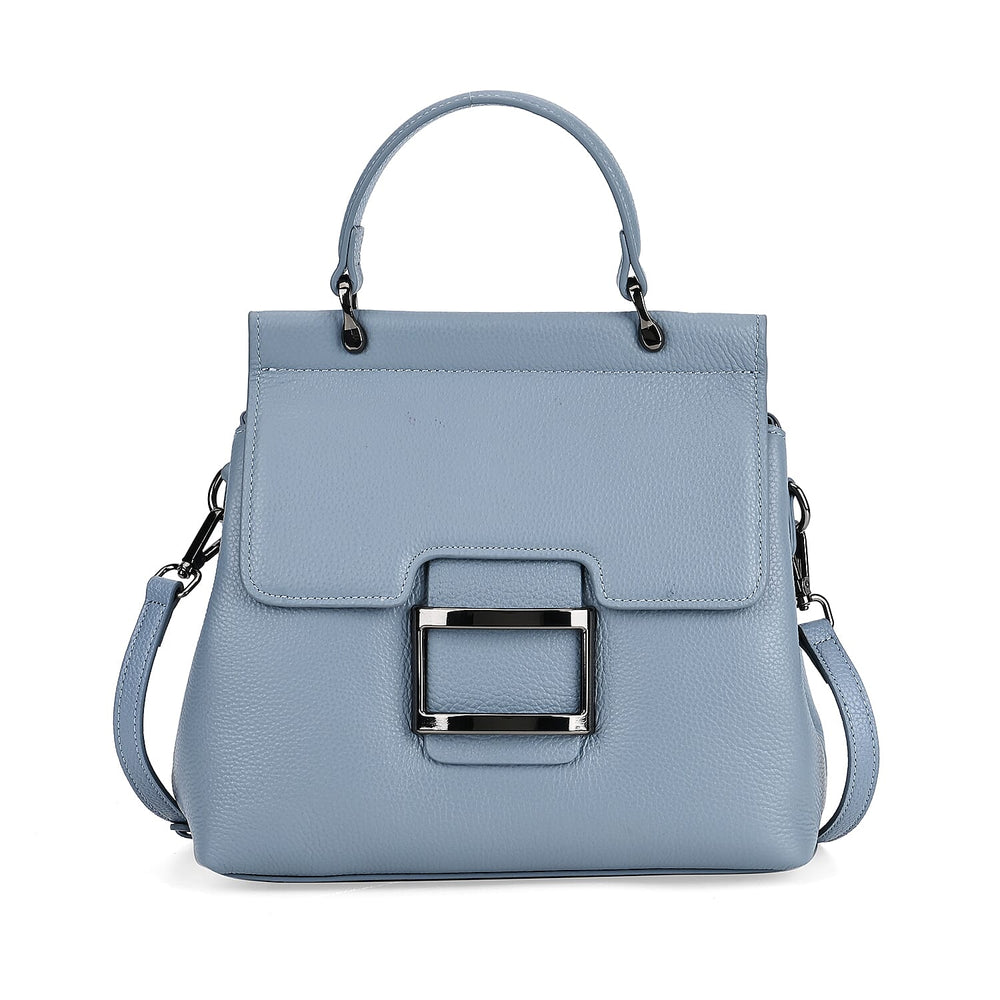 Genuine Leather Crossbody Bag (Size 25x11x22 cm) - Blue