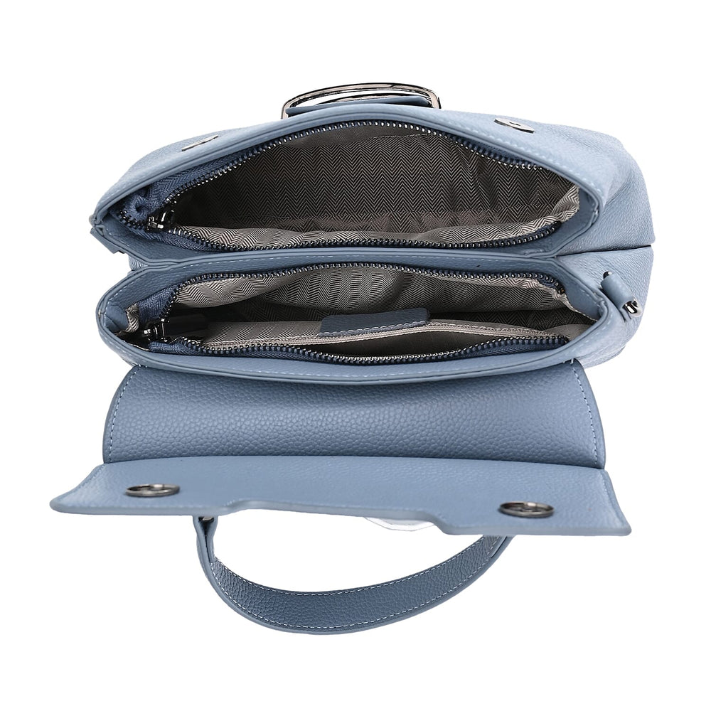 Genuine Leather Crossbody Bag (Size 25x11x22 cm) - Blue