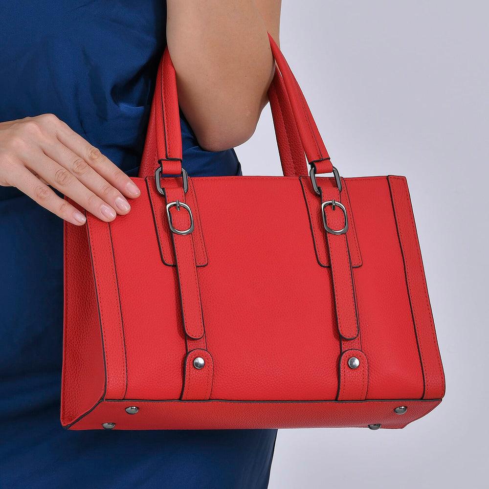 BLACK FRIDAY DOORBUSTER - Leather Crossbody HandBag - Red