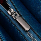 Designer Inspired - 100% Genuine Leather Crossbody Bag with 2 Long Shoulder Strap - Navy