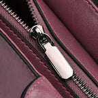 Sumptuous Quality 100% Genuine Exquisite Leather Croc Embossed Crossbody Bag with 2 Long Shoulder Strap - Purple