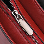 Sumptuous Quality 100% Genuine Exquisite Leather Croc Embossed Crossbody Bag with 2 Long Shoulder Strap - Red