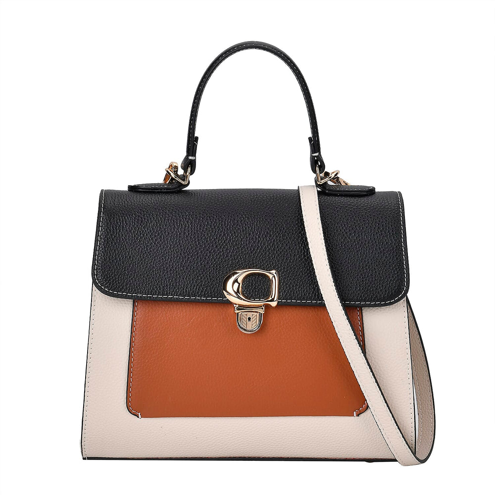Genuine Leather Patterned Crossbody Bag (Size 27x11x22 cm) - Multi