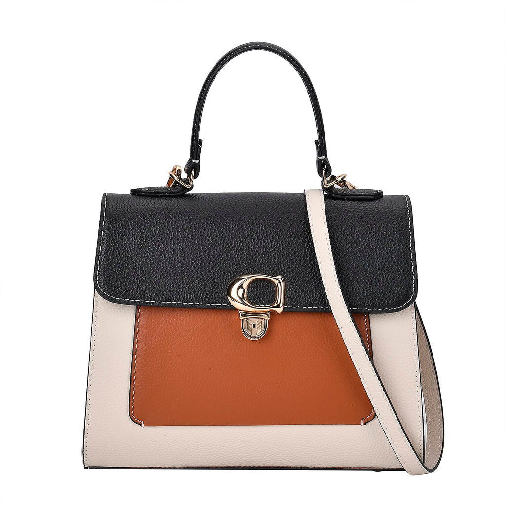 Genuine Leather Patterned Crossbody Bag (Size 27x11x22 cm) - Multi