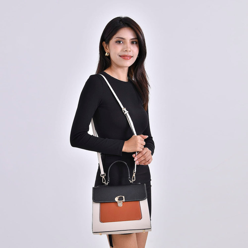 Genuine Leather Patterned Crossbody Bag (Size 27x11x22 cm) - Multi