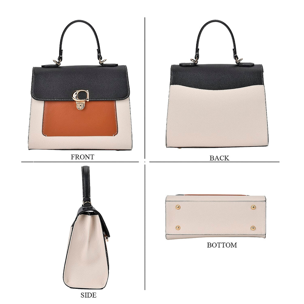 Genuine Leather Patterned Crossbody Bag (Size 27x11x22 cm) - Multi