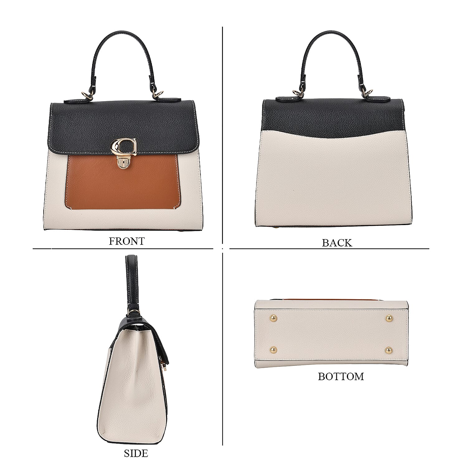 Genuine Leather Patterned Crossbody Bag (Size 27x11x22 cm) - Multi