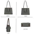 Genuine Leather Tote Bag - Green