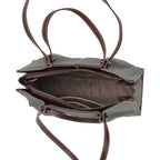 Genuine Leather Tote Bag - Green