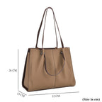 Genuine Leather Tote Bag - Taupe