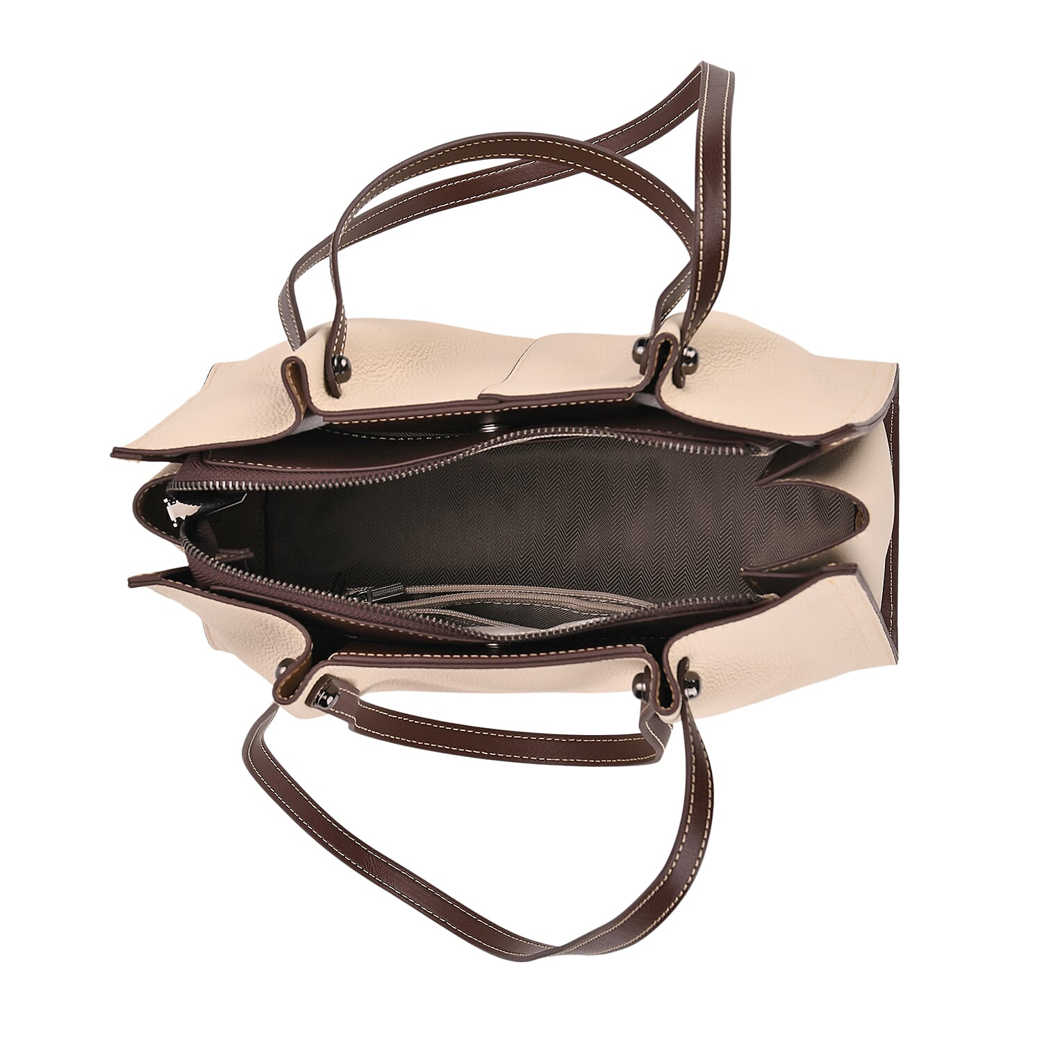 BLACK FRIDAY PREVIEW DEAL - Genuine Leather Tote Bag - Ivory