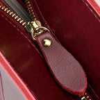 100% Genuine Leather Tote Bag (Size 39x12x27 cm) - Burgundy