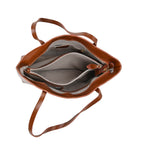 100% Genuine Leather Tote Bag (Size 39x12x27 cm) - Tan