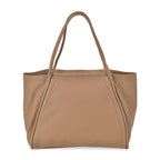 Designer Inspired- 100% Genuine Leather Oversized Tote Bag (Size 46x19x30 cm) - Beige