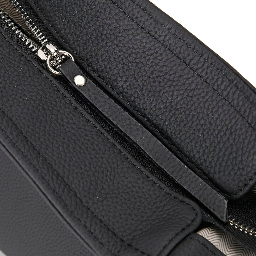 Designer Inspired - 100% Genuine Leather Patterned Oversize Tote Bag (Size 46x19x30 cm) - Black