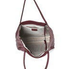 Designer Inspired- 100% Genuine Leather Oversized Tote Bag (Size 46x19x30 cm) - Burgundy