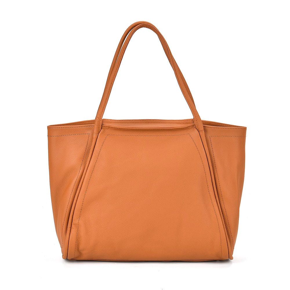 Designer Inspired- 100% Genuine Leather Oversized Tote Bag (Size 46x19x30 cm) - Tan