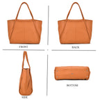 Designer Inspired- 100% Genuine Leather Oversized Tote Bag (Size 46x19x30 cm) - Tan