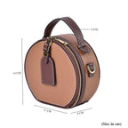 Hong Kong Closeout - Genuine Leather Solid Crossbody Bag with Handle Drop - Brown & Coffee