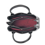 Milan Fashion Closeout - 100% Genuine Leather Shoulder Bag with 2 Long Shoulder Strap -  Black