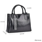 Milan Fashion Closeout - 100% Genuine Leather Shoulder Bag with 2 Long Shoulder Strap -  Black