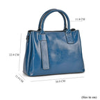 Milan Fashion Closeout - 100% Genuine Leather Crossbody Bag with 2 Long Shoulder Strap -  Blue