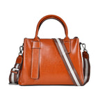 Milan Fashion Closeout - 100% Genuine Leather Crossbody Bag with 2 Long Shoulder Strap -  Tan