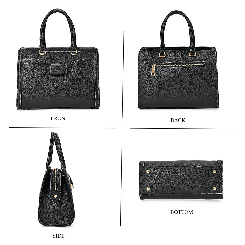 Designer Closeout - Genuine Leather Crossbody Bag With Handle Drop  (Size28x13x21 Cm) - Black