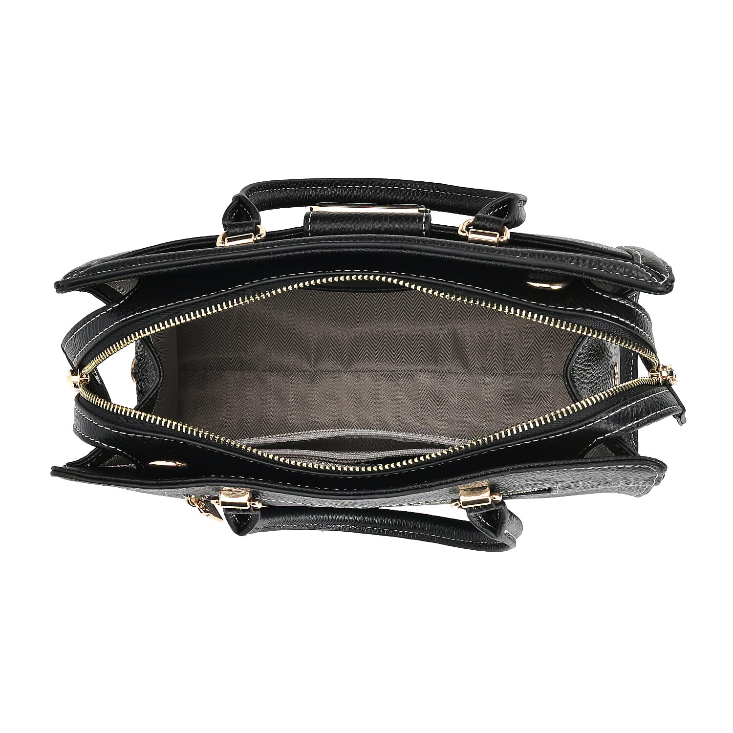 Designer Closeout - Genuine Leather Crossbody Bag With Handle Drop  (Size28x13x21 Cm) - Black