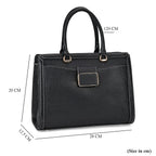 Designer Closeout - Genuine Leather Crossbody Bag With Handle Drop  (Size28x13x21 Cm) - Black