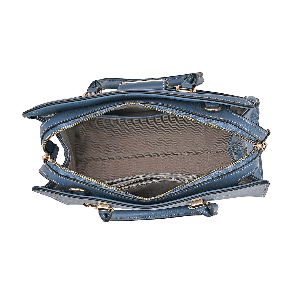 Designer Closeout - Genuine Leather Crossbody Bag With Handle Drop  (Size28x13x21 Cm) - Blue