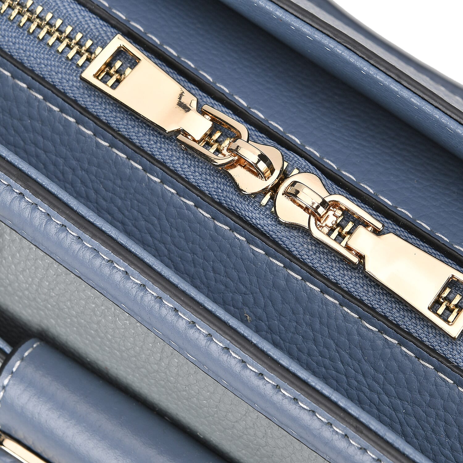 Designer Closeout - Genuine Leather Crossbody Bag With Handle Drop  (Size28x13x21 Cm) - Blue
