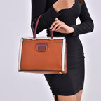 Designer Closeout - Genuine Leather Crossbody Bag With Handle Drop (Size28x13x21 Cm) - Brown