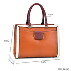 Designer Closeout - Genuine Leather Crossbody Bag With Handle Drop (Size28x13x21 Cm) - Brown