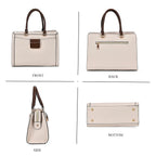 Designer Closeout - Genuine Leather Crossbody Bag With Handle Drop  (Size28x13x21 Cm) - Cream
