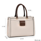 Designer Closeout - Genuine Leather Crossbody Bag With Handle Drop  (Size28x13x21 Cm) - Cream