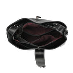 100 % Genuine Leather Solid Crossbody Bag (Size 24x10x21 cm) - Black